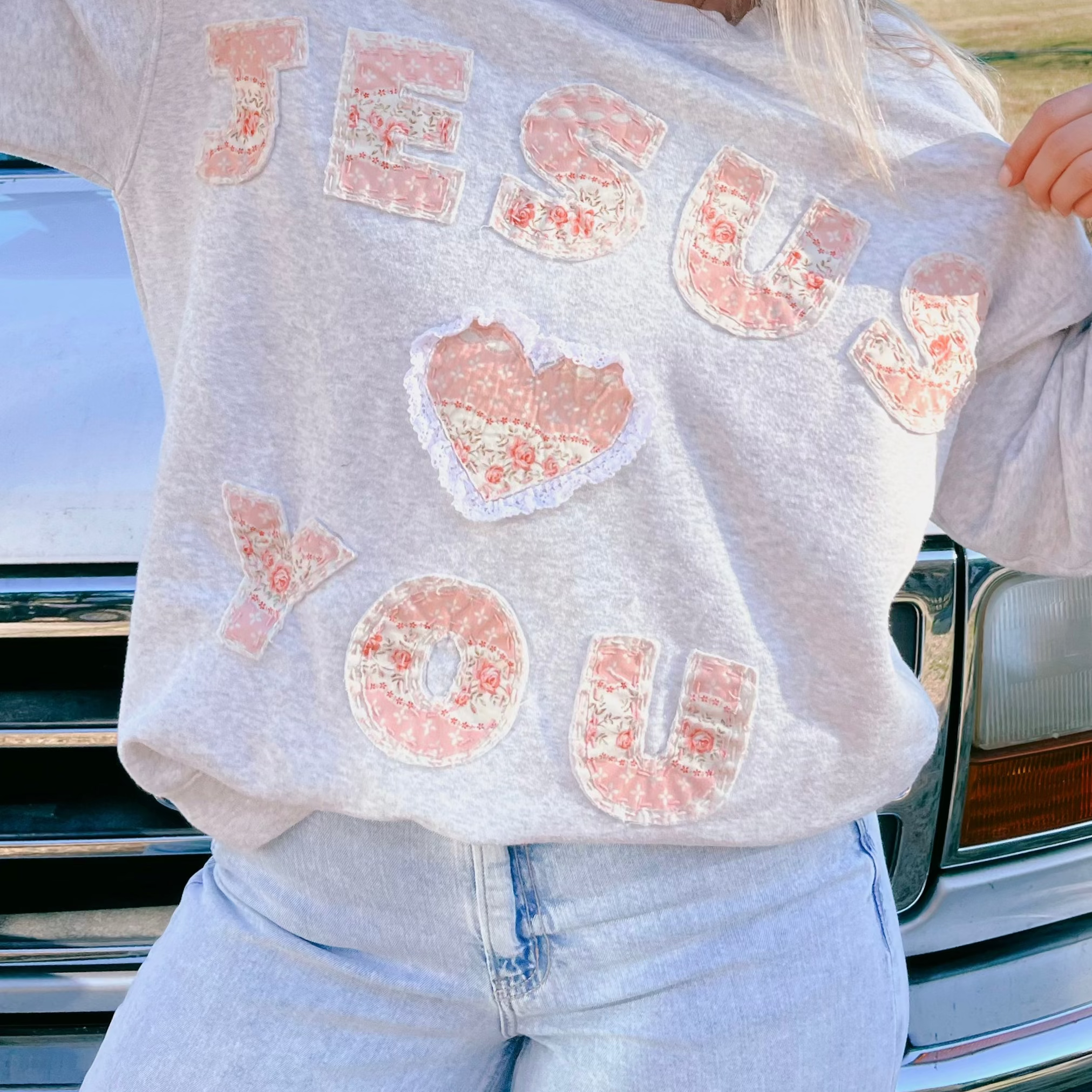 Patch Work Jesus <3 You Sweatshirt